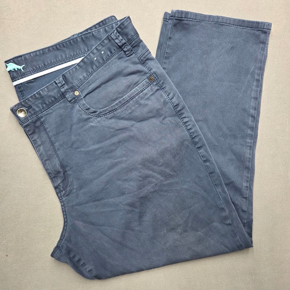 Tommy Bahama Pants Mens 46x30 Boracay 5-Pocket Tencel Stretch Blue Chino Jeans